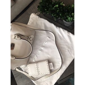 Michael Kors White Satchel Bag w/ Wallet